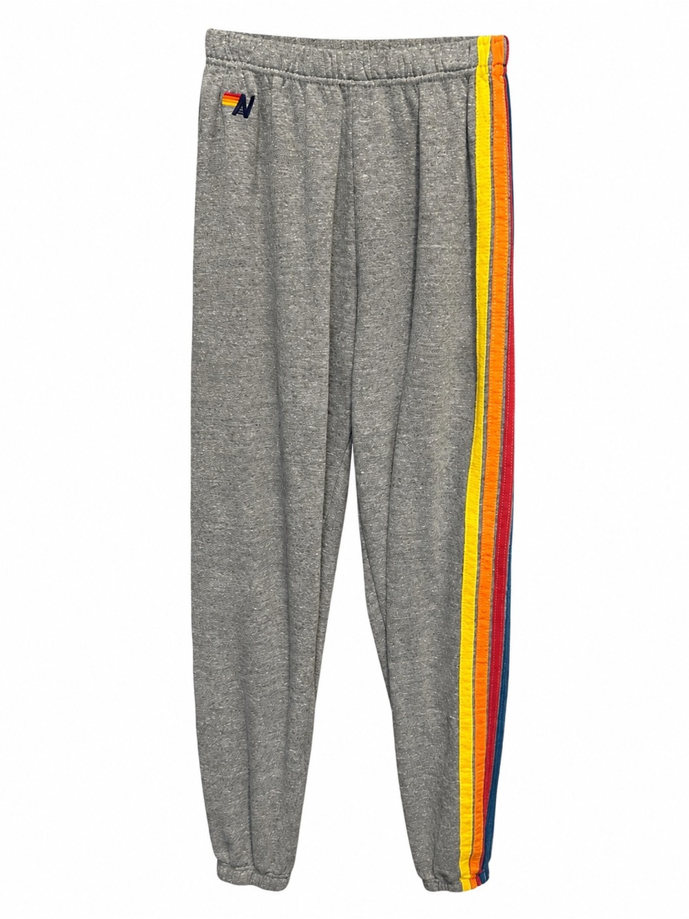 Aviator Nation Gray Sweatpants with Rainbow Side Stripes